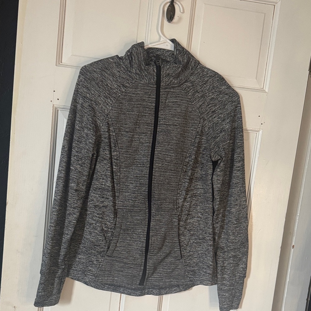 Heather Gray Zip-Up Active Jacket